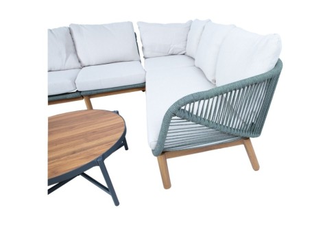 Aiamööblikomplekt TUXEDO nurgadiivan ja 2 lauda