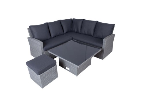 Aiamööblikomplekt SAMUEL laud, nurgadiivan ja tumba