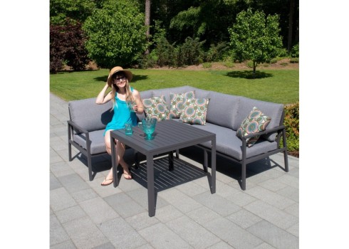 Aiamööblikomplekt ADRIAN laud, nurgadiivan