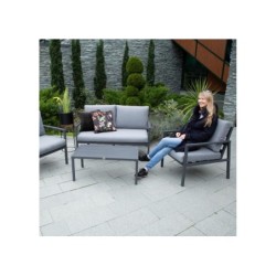 Aiamööblikomplekt ADRIO laud, diivan, 2 tooli, hall