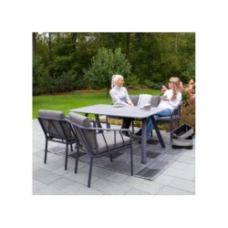 Aiamööblikomplekt KAHLA laud, diivan, 2 tooli, hall