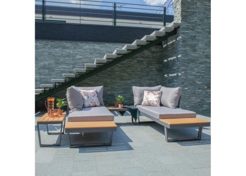 Aiamööblikomplekt MALTA mooduldiivan, 2 lauda