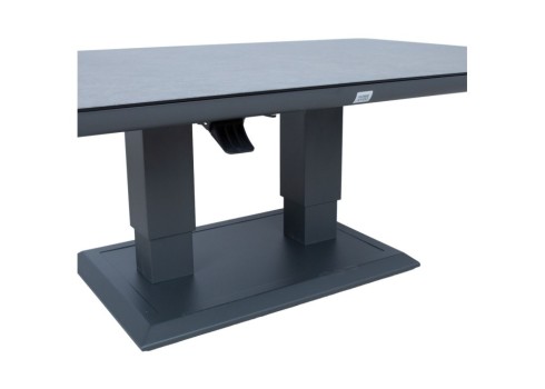 Laud TOMSON 150x90xH2-75cm, tumehall klaasplaadiga