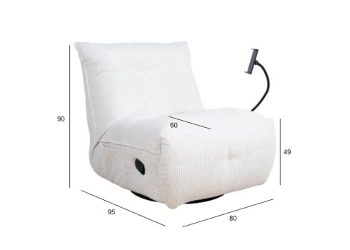 Puhketool WIN-WIN manuaalne recliner, koorevalge