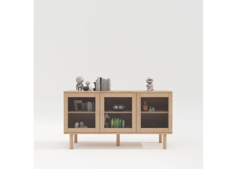 Kummut HANSEN 140x40xH75cm, melamiin, tamm