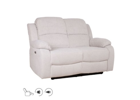 Diivan FELICIA 2-kohaline elektriline ecliner, loodusvalge