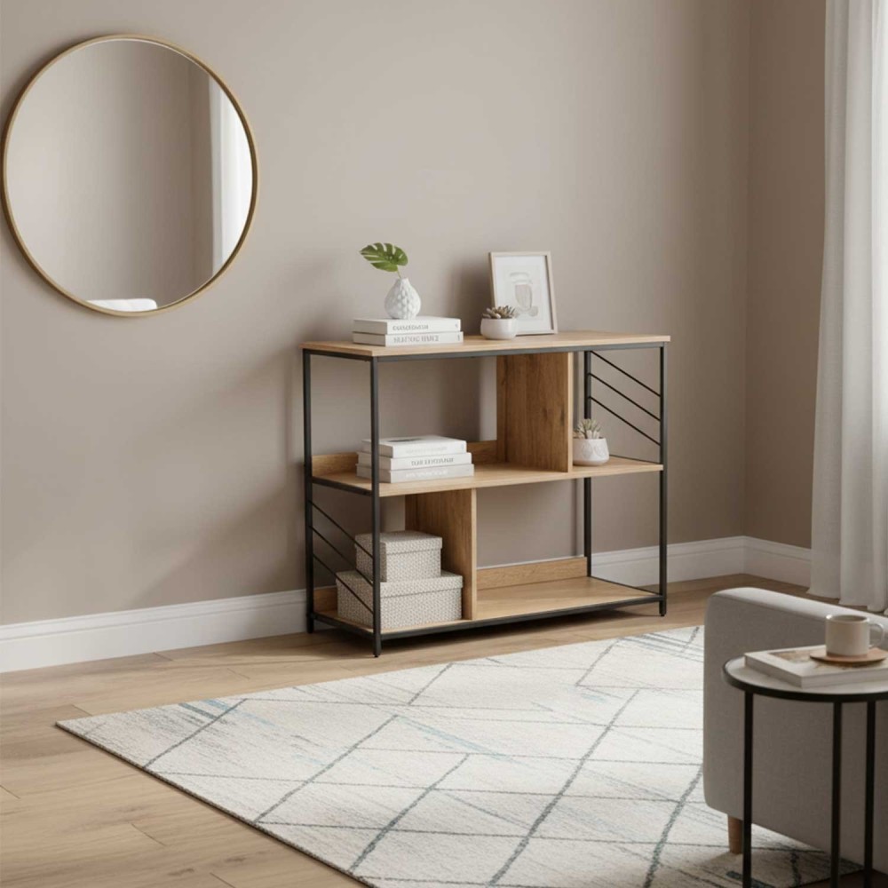 Riiul DIMITRA 100x40xH83,5cm, rustik-must