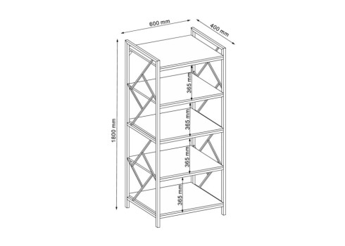 Riiul STUDY 60x40xH180cm, tamm