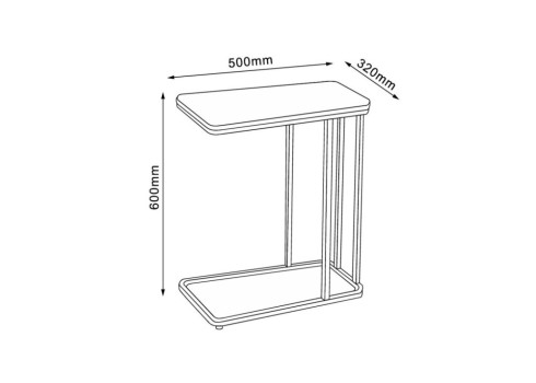 Abilaud HEDVIG 50x32xH60cm, saar-must