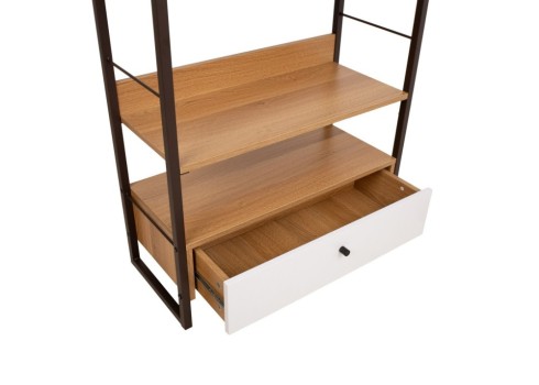 Riiul STUDY 70x30xH90cm, tamm-valge