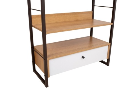 Riiul STUDY 70x30xH124,5cm, tamm-valge