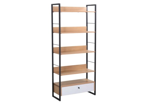 Riiul STUDY 70x30xH159cm, tamm-valge