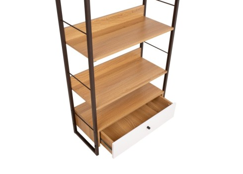 Riiul STUDY 70x30xH159cm, tamm-valge