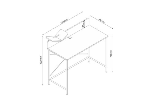 Kirjutuslaud HEDVIG 100x49,5xH102cm, saar/must