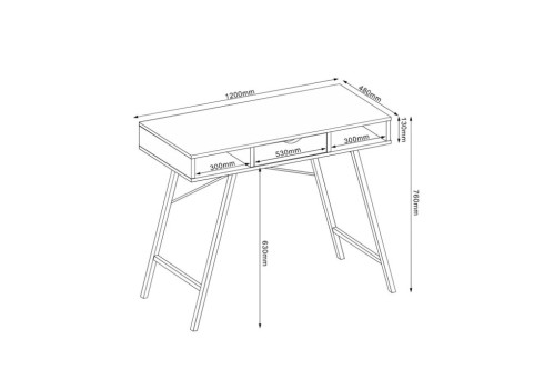 Kirjutuslaud STUDY 120x48xH76cm, tamm-pruun
