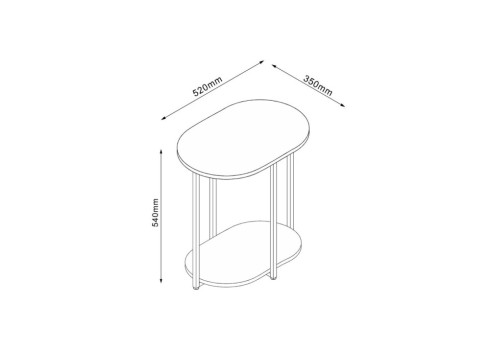 Abilaud HANNES 52x35xH54cm, rustik melamiin