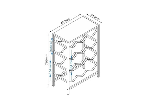 Veiniriiul HANNES 48x24xH70cm, rustik melamiin