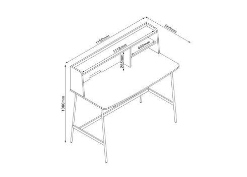 Kirjutuslaud LESTER 115x55xH106cm, melamiin