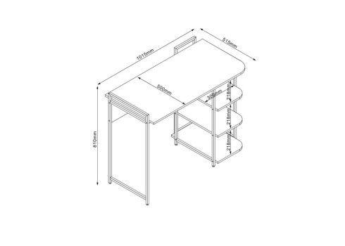 Kirjutuslaud LESTER 101,5x51,5xH81cm, melamiin
