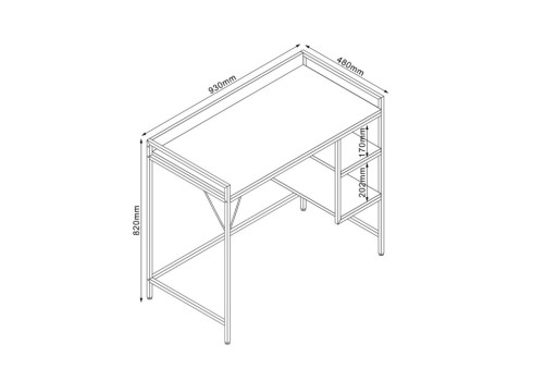 Kirjutuslaud LESTER 93x48xH82cm, melamiin