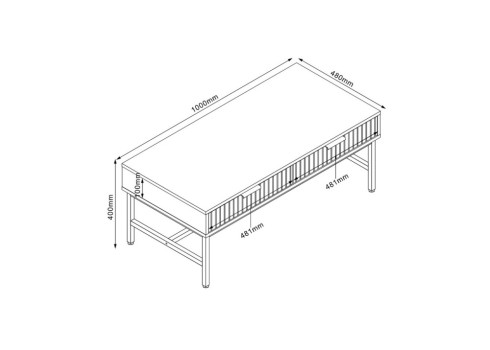 Diivanilaud HELVE 100x48xH40cm, melamiin