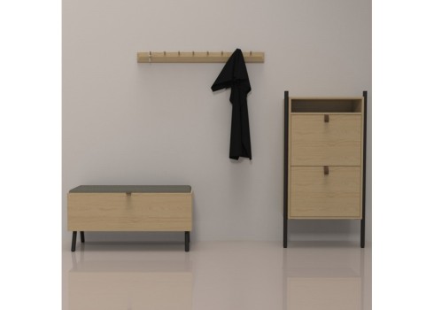 Jalatsikapp AALBORG 55,6x26xH91,5cm, tamm