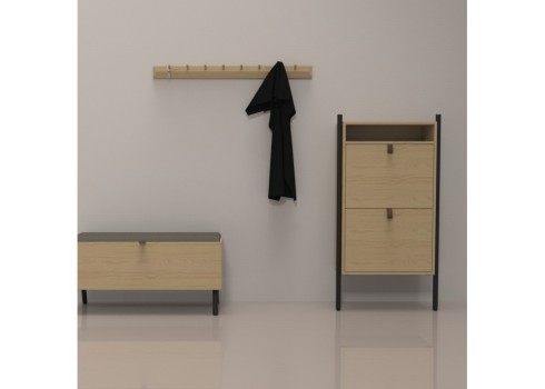 Jalatsikapp AALBORG 55,6x26xH91,5cm, tamm