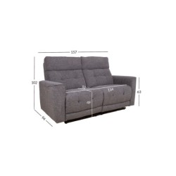 Diivan BOSCO 2-kohaline elektriline recliner, hall