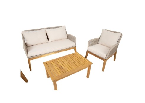 Aiamööblikomplekt FLORIDA laud, diivan ja 2 tugitooli, beež