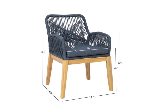 Tool FLORIDA 58x66xH83cm, akaatsia, hall - 2tk