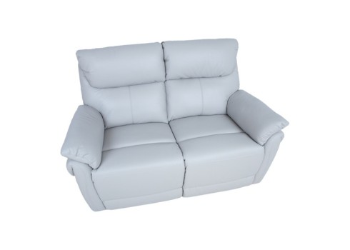 Diivan BOWEN 2-kohaline elektriline recliner, hallikasbeež naturaalne nahk