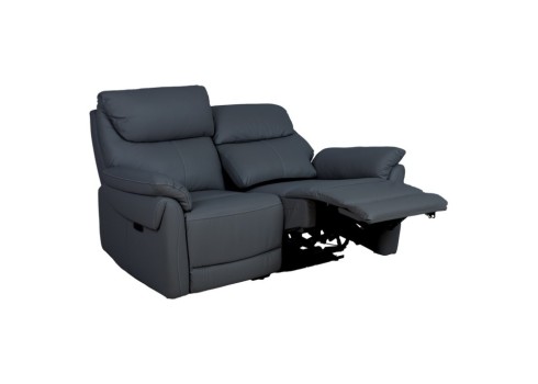 Diivan BOWEN 2-kohaline elektriline recliner, tumehall naturaalne nahk