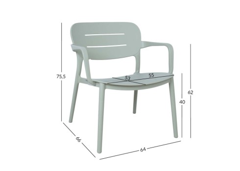 Tool MANGO 64x66xH75,5cm, rohekashall plastik