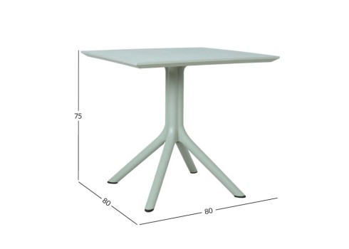 Laud MANGO 80x80xH75cm, rohekashall plastik