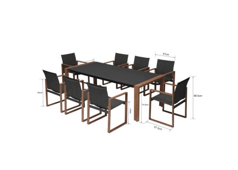 Aiamööblikomplekt DUISBURG laud ja 8 tooli