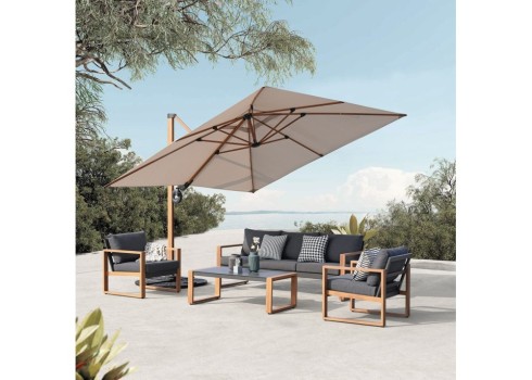 Aiamööblikomplekt DUISBURG laud, diivan ja 2 tugitooli