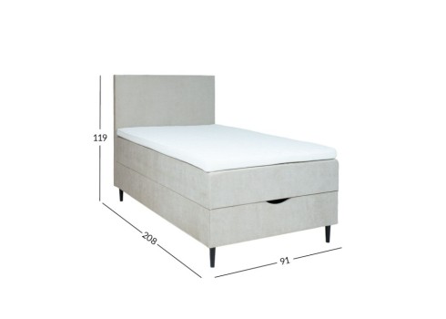 Kontinentaalvoodi LAARA 90x200cm, tumebeež