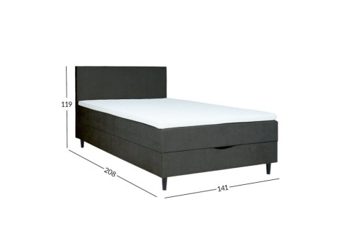 Kontinentaalvoodi LAARA 140x200cm, tumehall