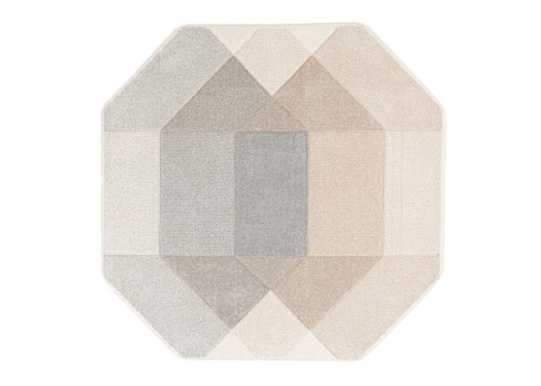 Vaip DIXIE CARVED-3, 120x120cm, hall-beež