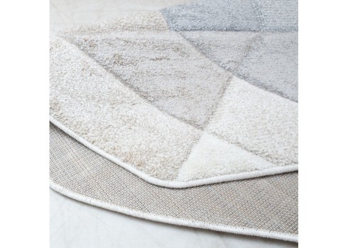 Vaip DIXIE CARVED-3, 160x160cm, hall-beež