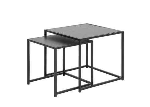Diivanilauad 2tk SEAFORD 40x40xH40cm, 50x50xH45cm, must