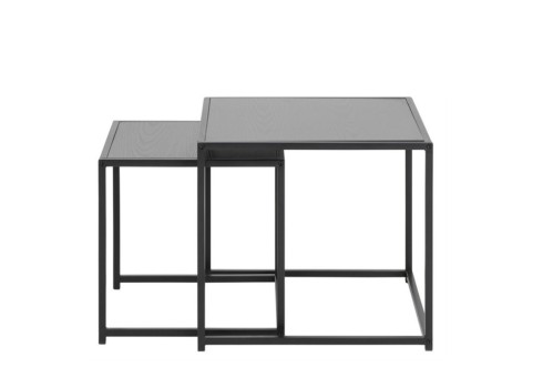 Diivanilauad 2tk SEAFORD 40x40xH40cm, 50x50xH45cm, must