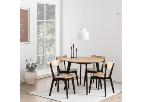 Söögilaud ROXBY D105xH76cm, tamm-must