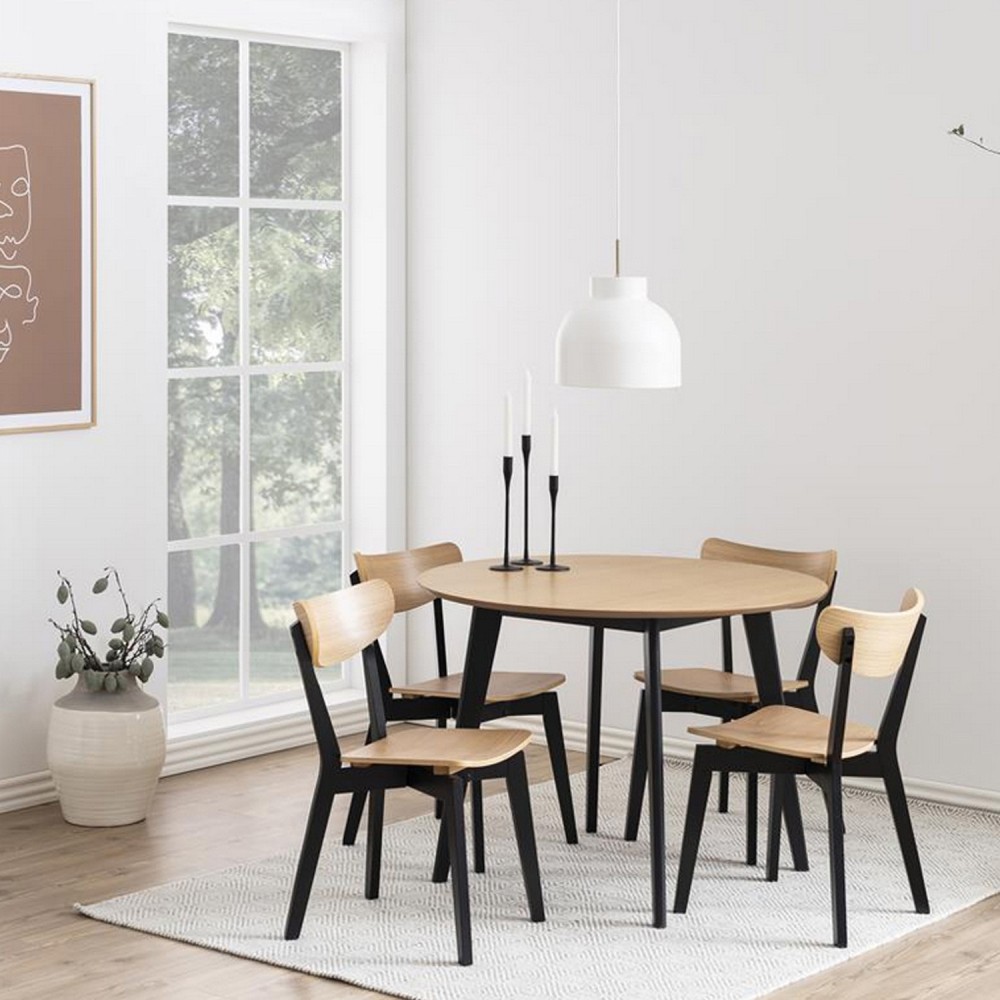 Söögilaud ROXBY D105xH76cm, tamm-must