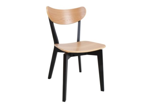 Söögilauakomplekt ROXBY ümar laud, 4 tooli, tamm/must