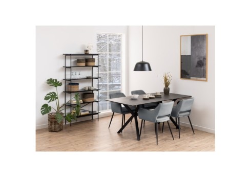 Riiul ANGUS 94x27xH172cm, must