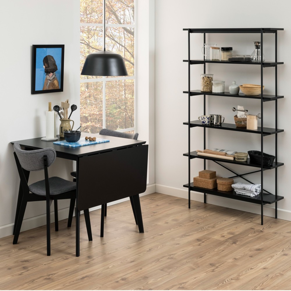 Riiul ANGUS 94x27xH172cm, must