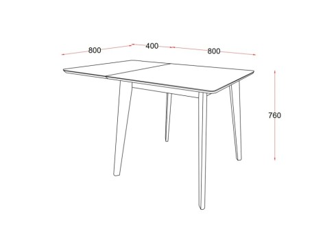 Söögilaud ROXBY 80-120x80xH76cm, must