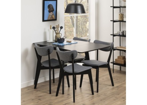 Söögilaud ROXBY 80-120x80xH76cm, must