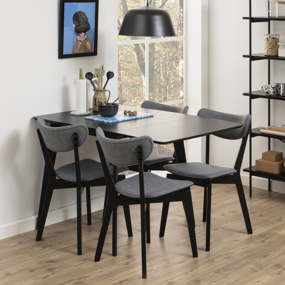 Söögilaud ROXBY 80-120x80xH76cm, must
